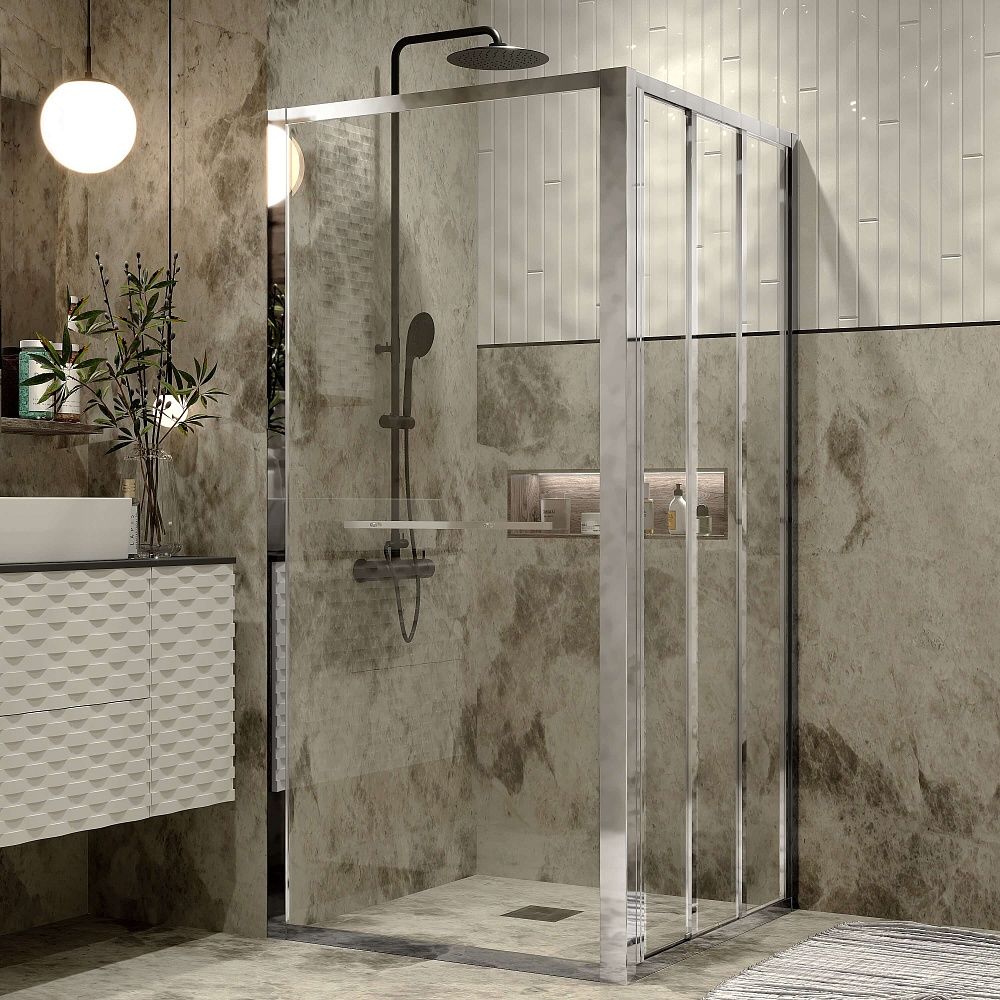 Приобрести grossman душевое ограждение alba 90х90 см, квадратное, хром\ прозрачное gr-9090al1