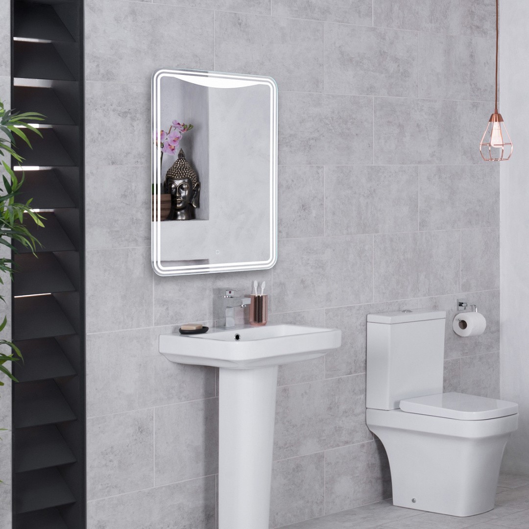 Приобрести azario зеркало мали 55х80 см, белый, с подсветкой, сенсорный выключатель, диммер, led-00002534