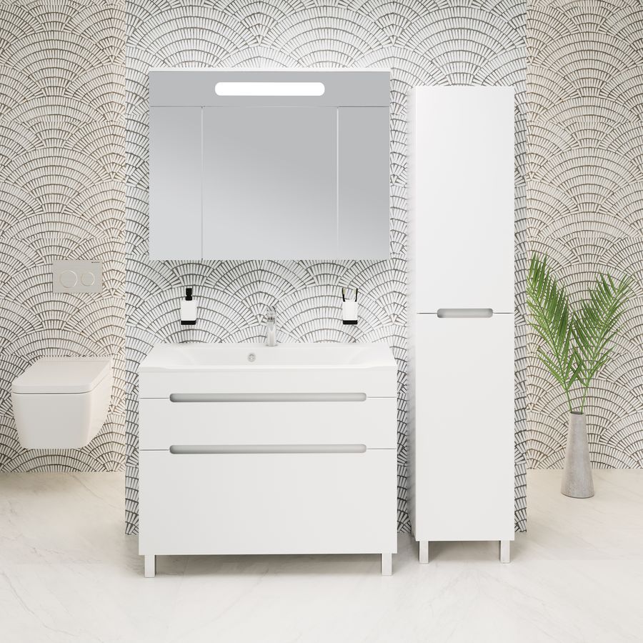 Приобрести aqua de marco тумба напольная с раковиной olivia 100см, два ящика, белый 2100coli/f; 2100olivia