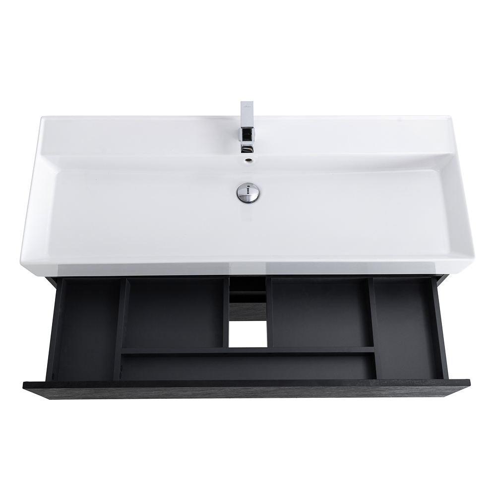 Приобрести cezares тумба подвесная с раковиной molveno 46 120 см nero, черная molveno 46-120-2c-so-nc