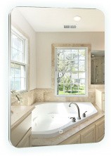 Azario Зеркало Паллада 55х80 см, подсветка, сенсор выкл, часы, подогрев, LED-00002306