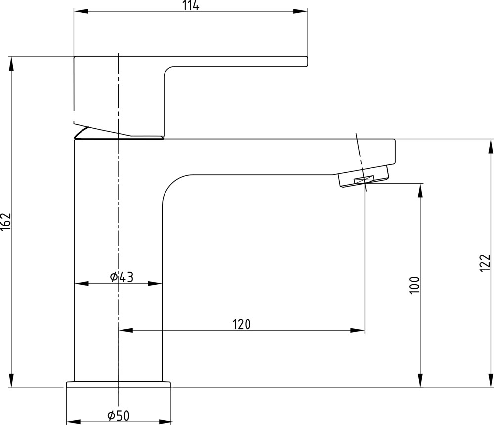 Приобрести смеситель для раковины e.c.a. nita без донного клапана 100 мм 102188034ex