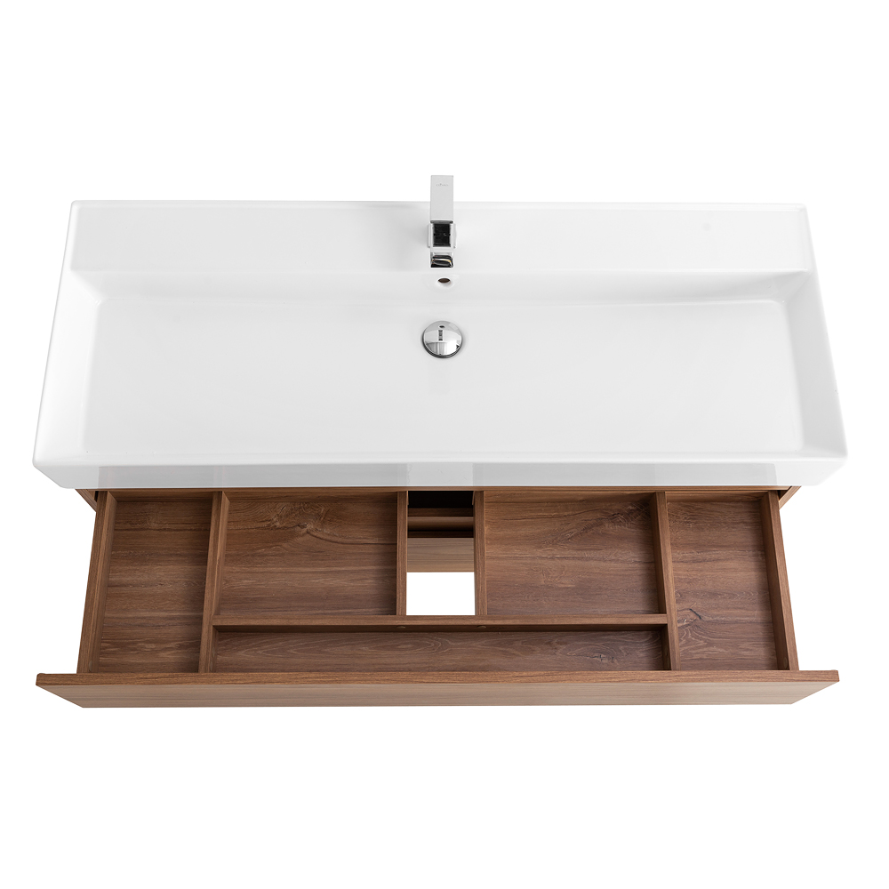 Приобрести cezares тумба подвесная с раковиной molveno 46 120 см noce chiaro, черный molveno 46-120-2c-so-nr