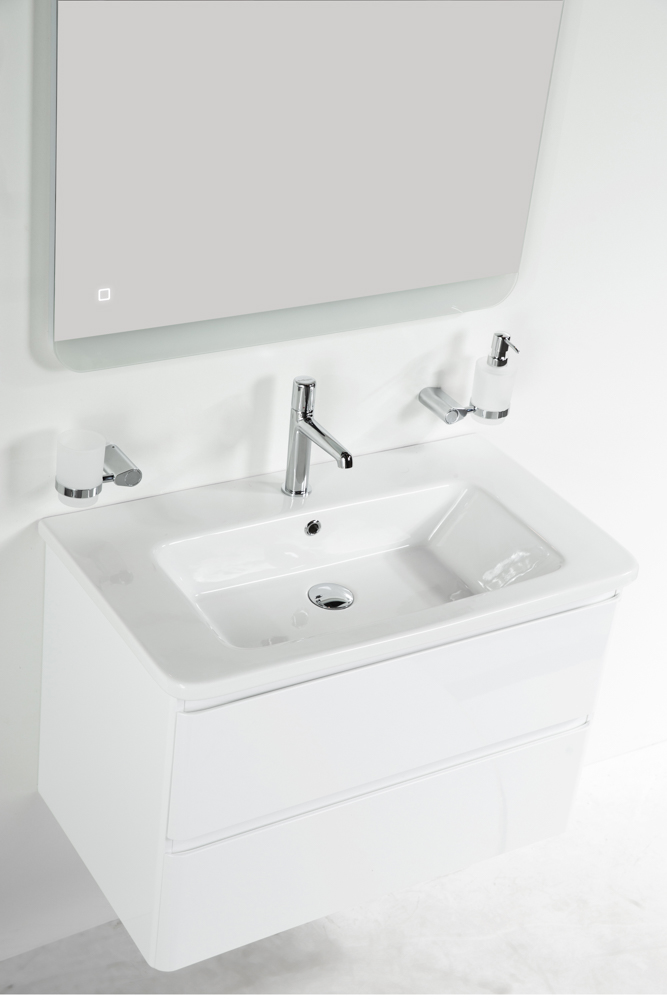 Приобрести belbagno тумба с раковиной albano-cer 80 см, подвесная bianco lucido, белая раковина