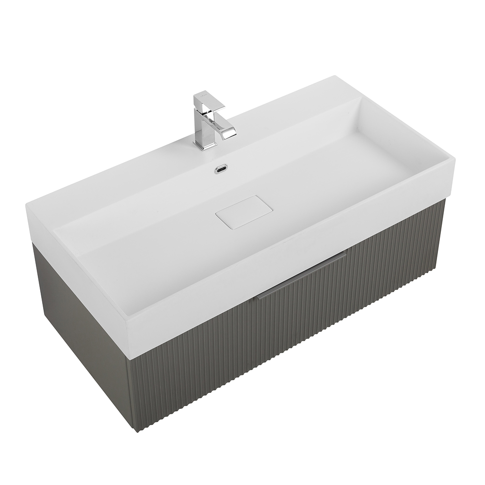 Приобрести cezares тумба подвесная с раковиной premium 90 см plisse grigio nuvola, серая 55424