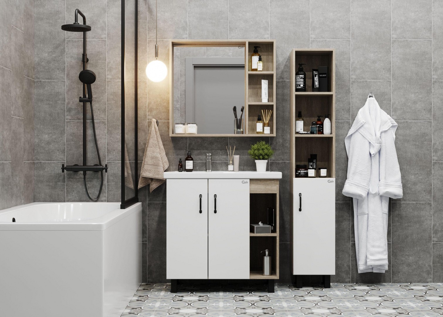 Приобрести onika зеркало шкаф тимбер 80х70см, 208091