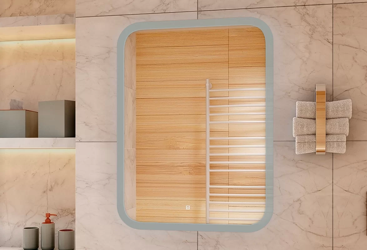 Приобрести continent зеркало с подсветкой glamour 70х80 см, белое