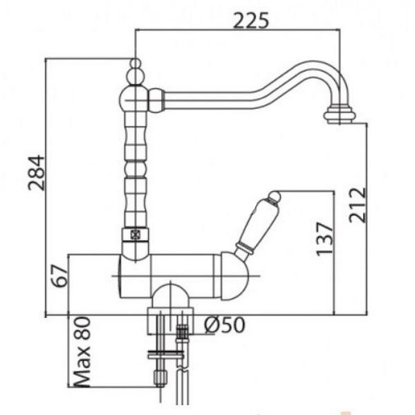 Приобрести cezares смеситель для кухни vintage, золото vintage-llpm2-03/24-sw