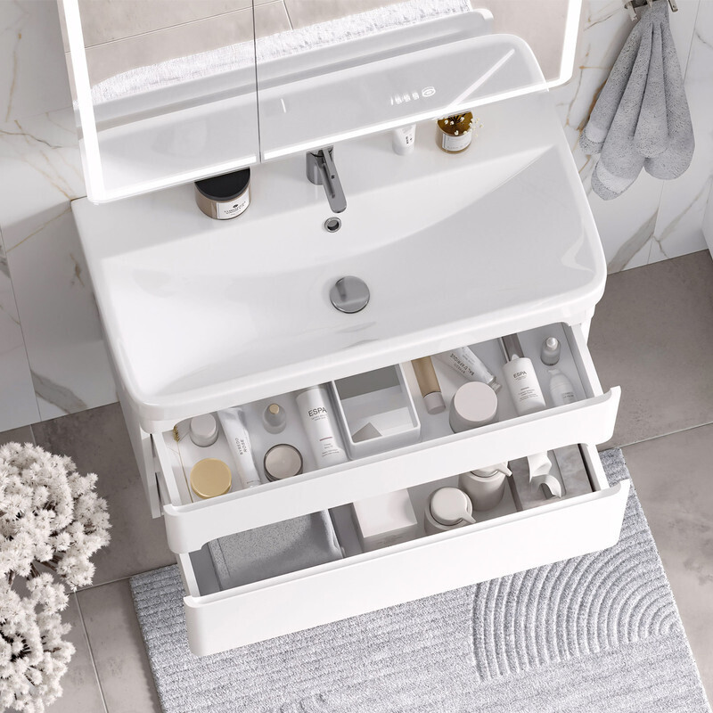 Приобрести equil тумба подвесная с раковиной nice 80 см, белая матовая tpnice80.2y-05