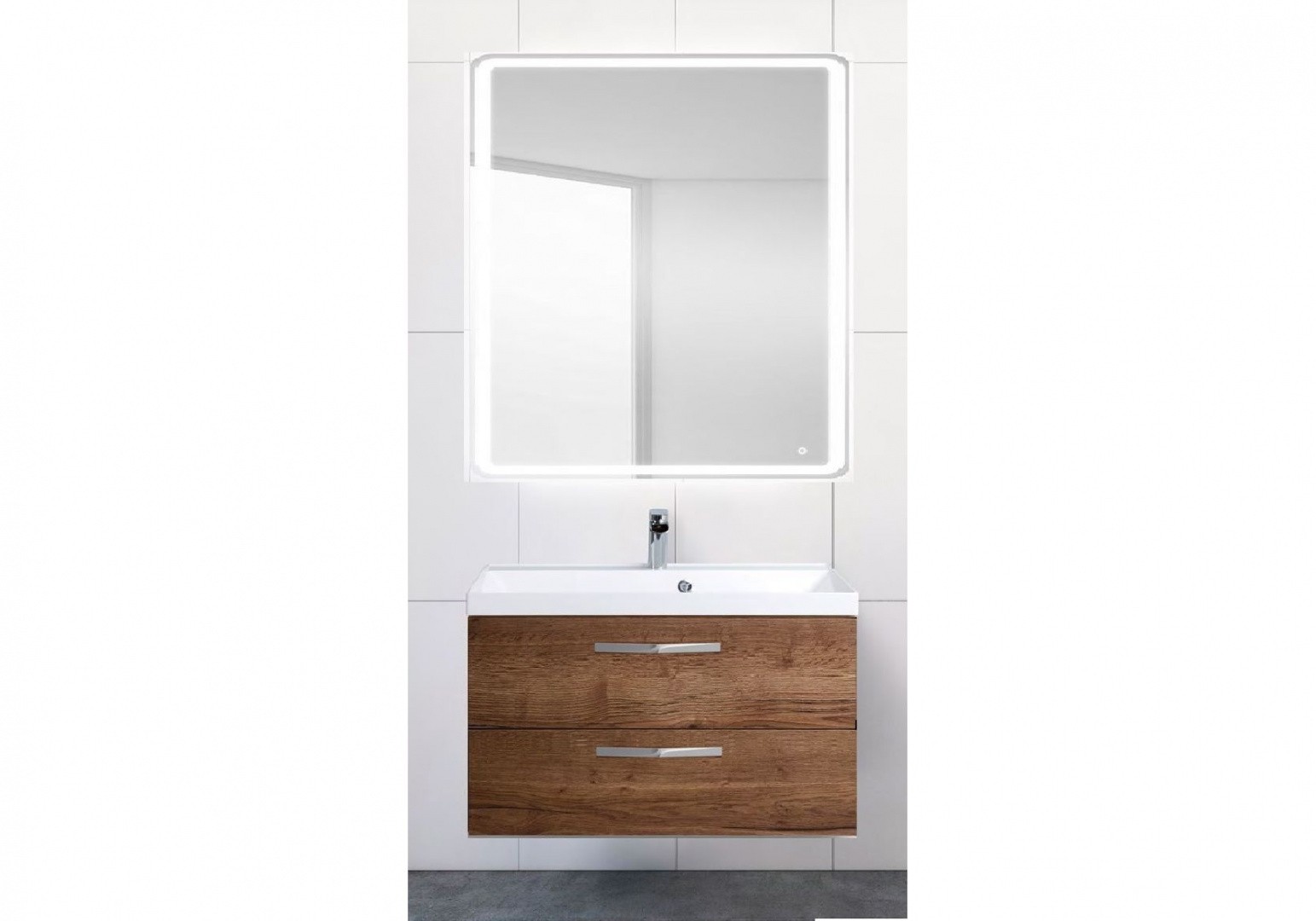 Приобрести тумба подвесная с раковиной belbagno aurora-800-2c-so-rt 80 см, rovere tabacco