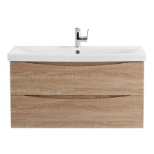 BelBagno Тумба с раковиной MARINO-CER 80 см, подвесная Rovere Bianco, белая раковина