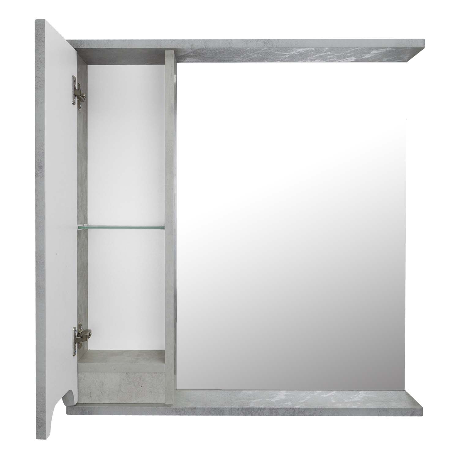 Приобрести loranto зеркало-шкаф florena 70 70х60 см, левое, светлый бетон (cs00086986)