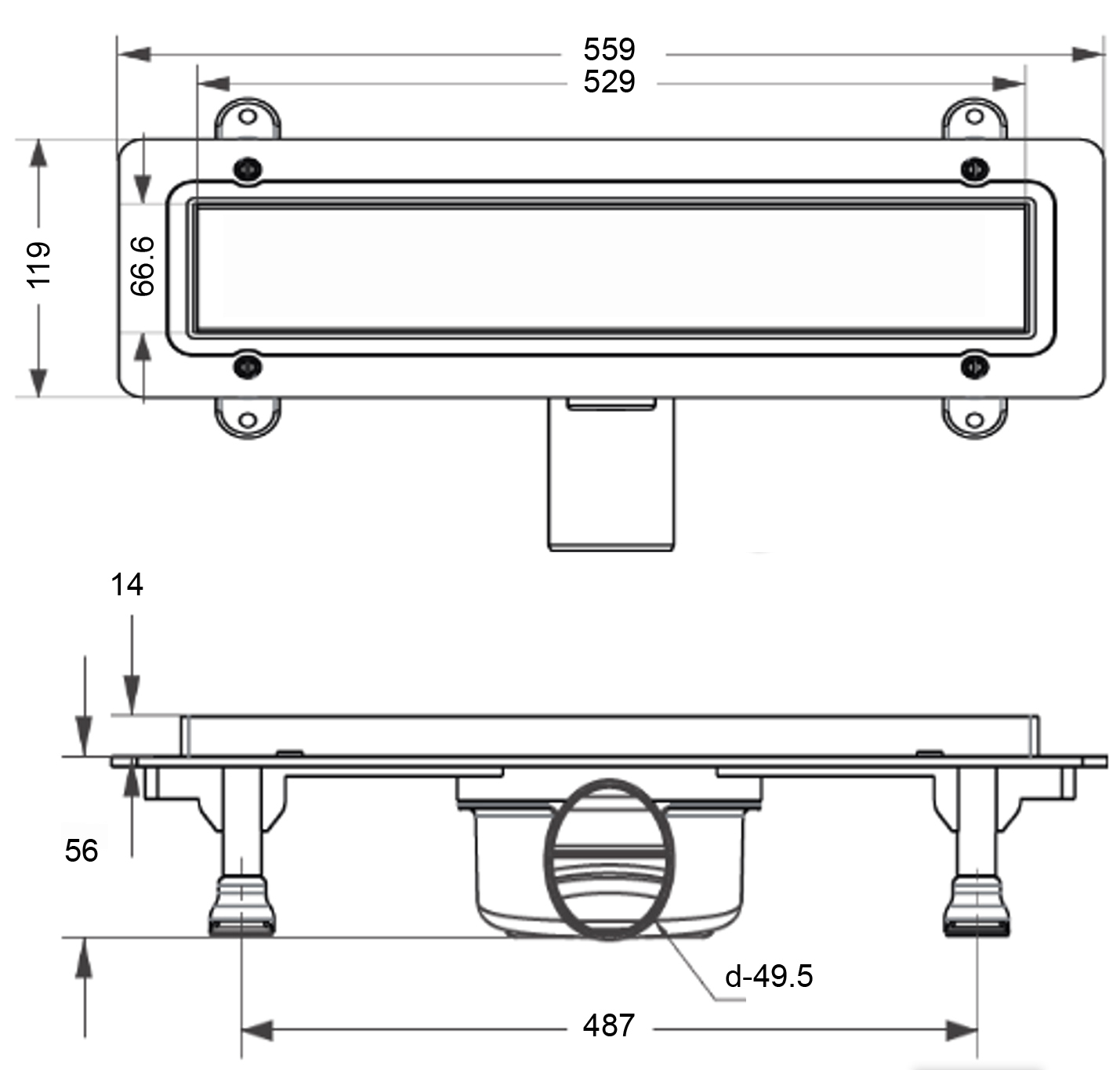 Приобрести loranto душевой трап prime skala legal 50 см боковой сток d-50, 360*, решетка из нержавеющей стали под плитку, гидрозатвор сухой (4026.ty050k.050.1)