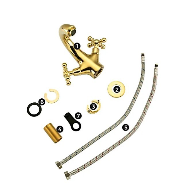 Приобрести gappo смеситель для раковины g1089-6, золото 16658