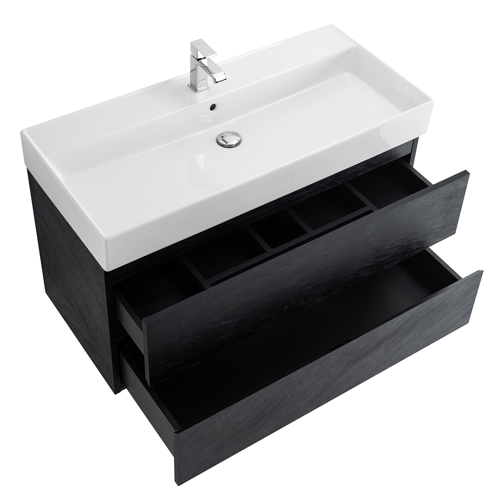 Приобрести cezares тумба подвесная с раковиной molveno 46 100 см nero, черная molveno 46-100-2c-so-nc