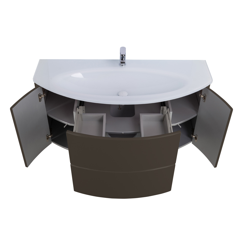 Приобрести cezares тумба подвесная с раковиной eden 121 см grigio talpa opaco, стекло,серая 54407