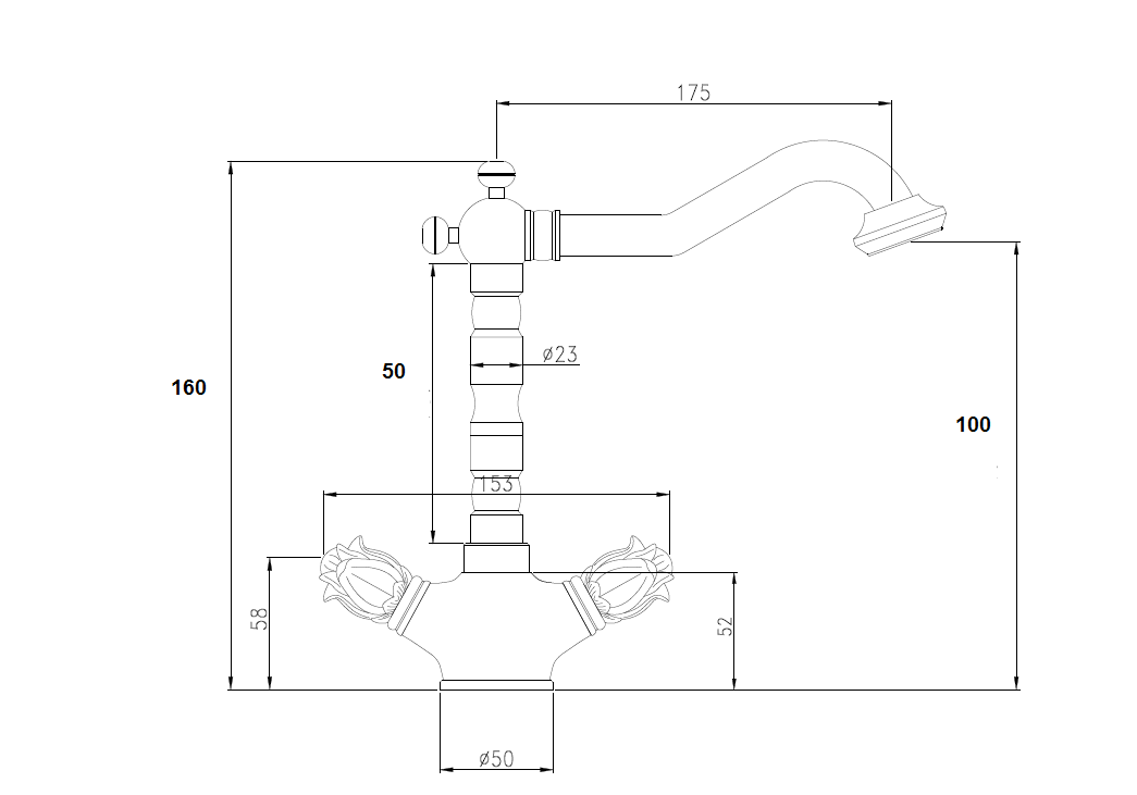 Приобрести смеситель для раковины bronze de luxe florence 21318, бронза
