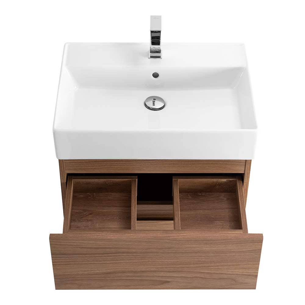 Приобрести cezares тумба подвесная с раковиной molveno 46 60 см noce chiaro, черный molveno 46-60-2c-so-nс