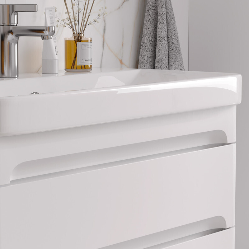 Приобрести equil тумба подвесная с раковиной nice 80 см, белая матовая tpnice80.2y-05