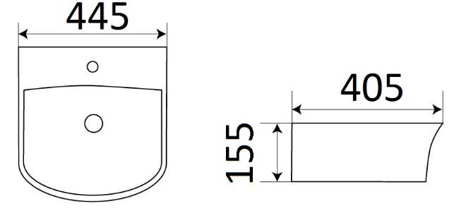 Приобрести раковина подвесная ceramalux 45 см 78369а