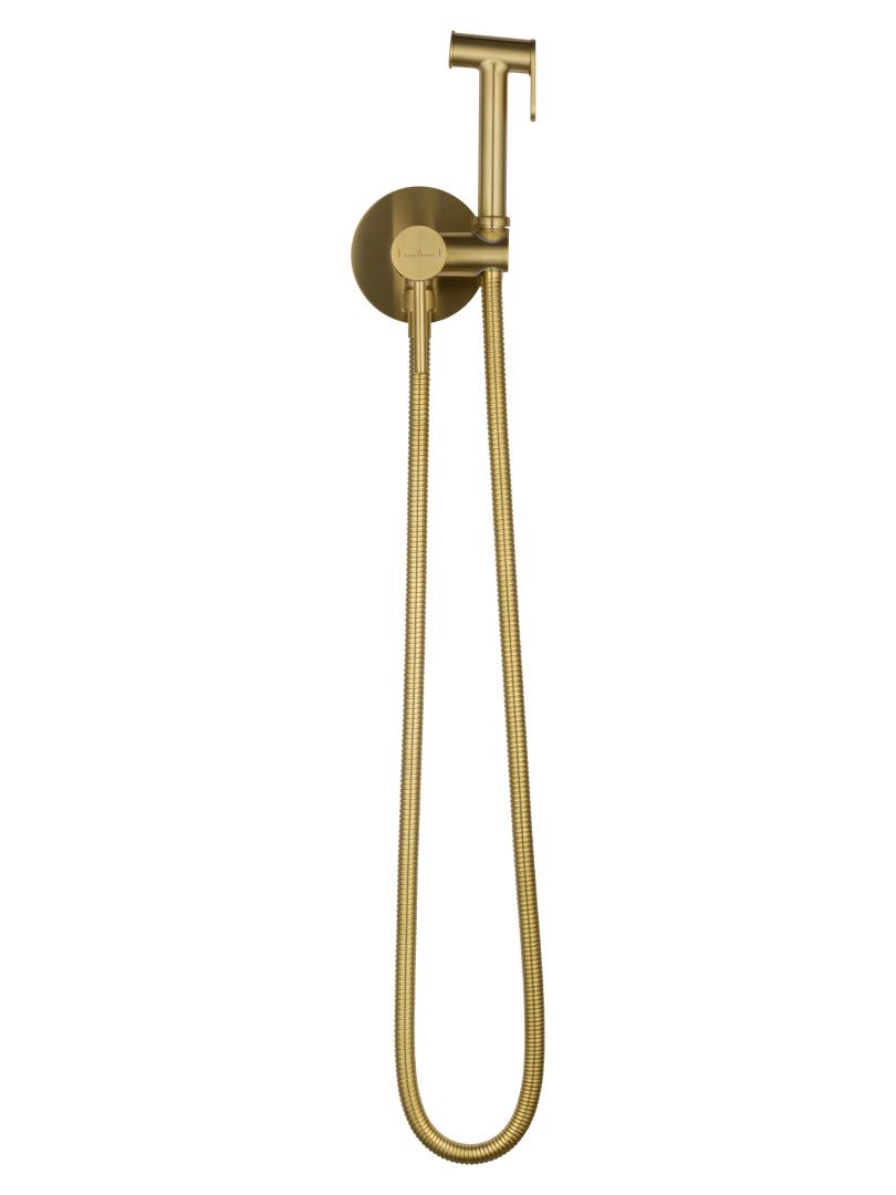 Приобрести смеситель с гигиеническим душем встраиваемый wonzon & woghand stick, брашированное золото (ww- 88829902-bg)