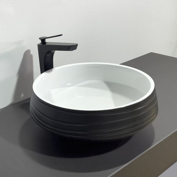 Приобрести comforty раковина j2110 41х43 см, черно-белая