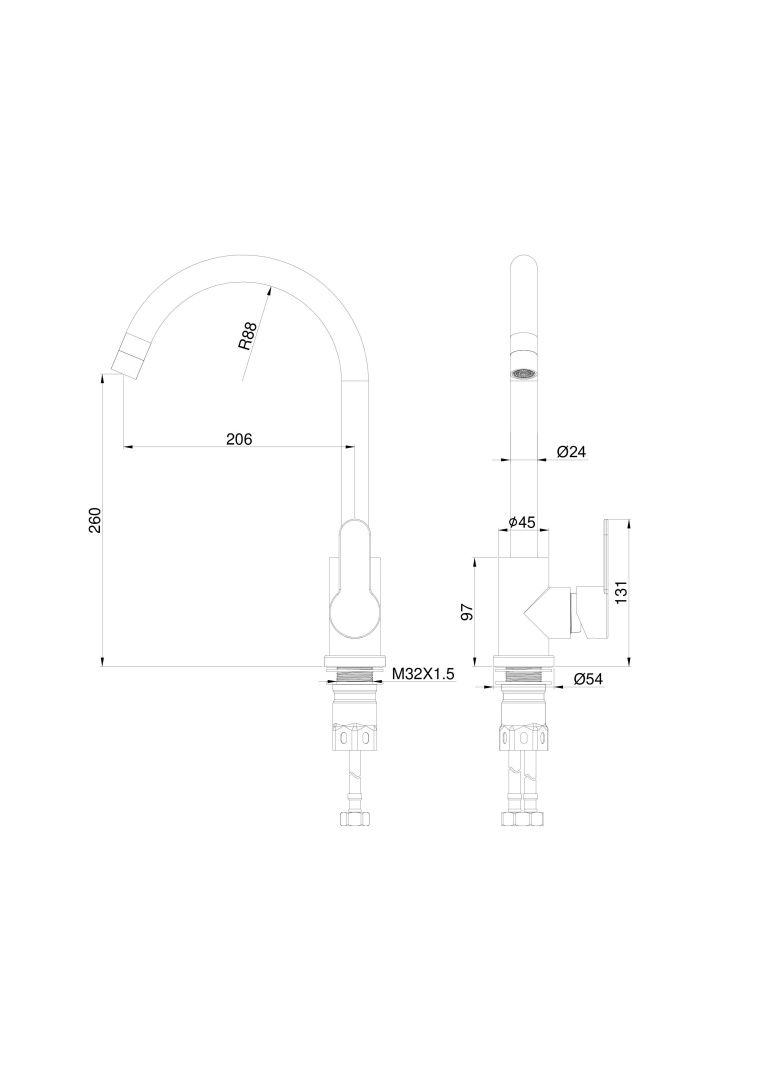 Приобрести смеситель для кухни wonzon & woghand, белый матовый (ww-ae4554-mw)