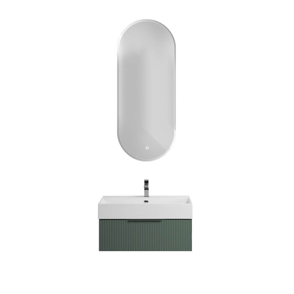 Приобрести cezares тумба подвесная с раковиной premium 70 см plisse verde opaco, серая 55420