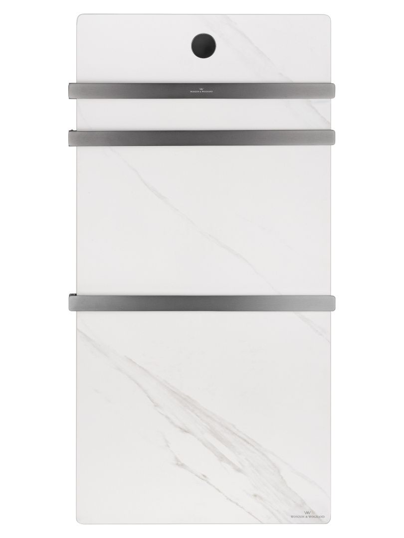 Приобрести полотенцесушитель электрический с каменной плитой белый мрамор wonzon & woghand stuttgart, темный графит (ww-a503-gm)