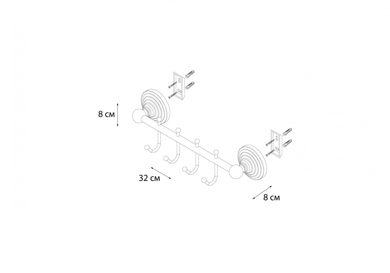 Приобрести fx-83805-4 retro планка 4 крючка