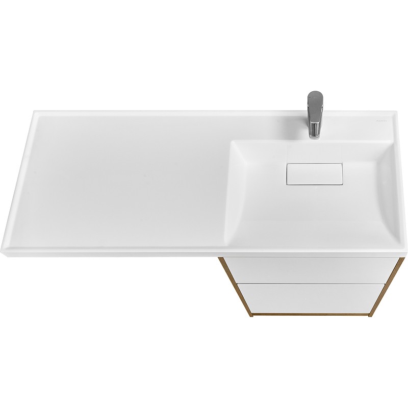 Приобрести тумба напольная с раковиной-столешницей акватон лондри 120 r/l, дуб рустикальный