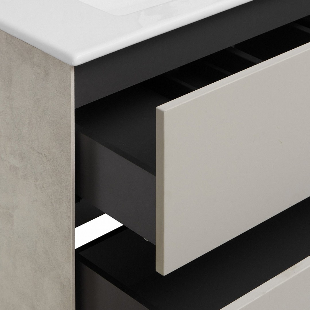 Приобрести тумба подвесная с раковиной акватон сохо 75 см, слэйт \ галька серая