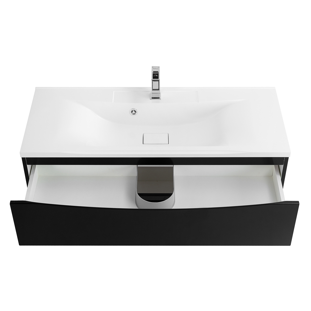 Приобрести belbagno тумба с раковиной marino 120 см, подвесная nero lucido, белая раковина
