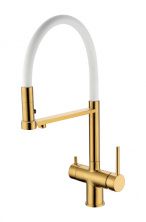 Grocenberg Смеситель для кухни с гибким изливом, брашированное золото GB4095GL