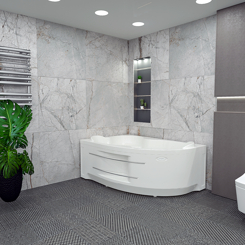 Приобрести ванна радомир ирма 169х110 см r ( комплект каркас)