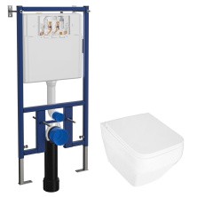 LORANTO Инсталляция + подвесной унитаз Azario MONEO безободковый, слив "Торнадо", в комплекте с быстросъемным сидением микролифт (4501+AZ-0062 UQ1)