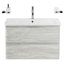 BelBagno Тумба с раковиной ALBANO-CER 80 см, подвесная Rovere Vintage Bianco, белая раковина