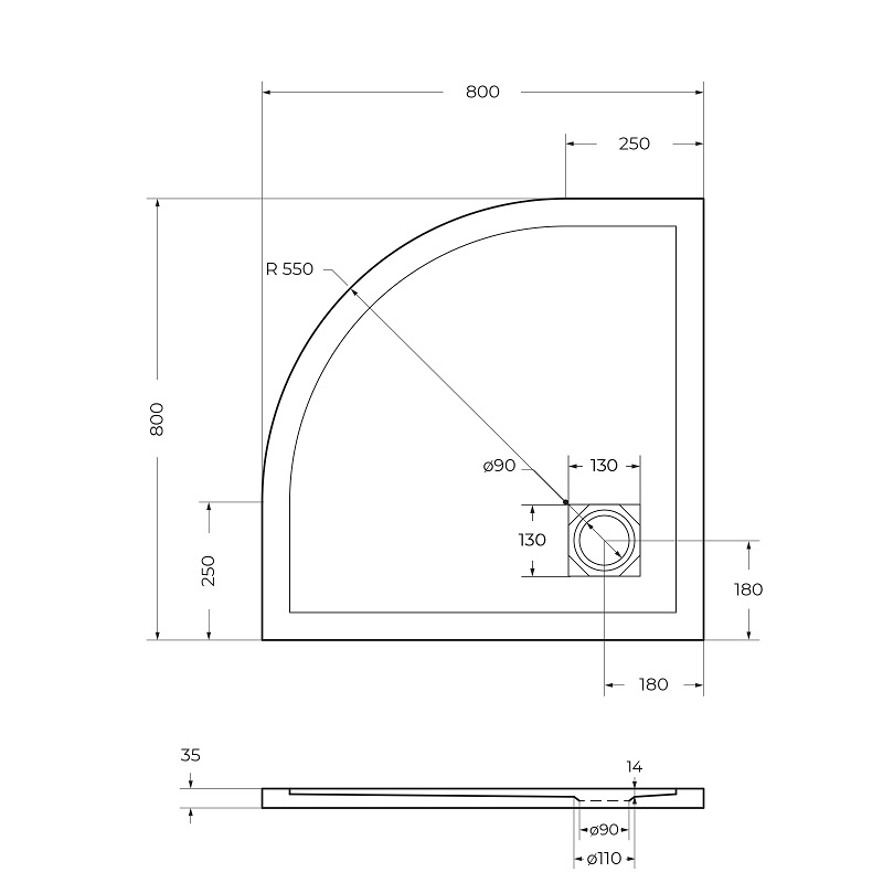 Приобрести belbagno душевой поддон 80х80 см, искусственный мрамор, сифонuno tray-mr-uno-r-80-550-35-w-cr