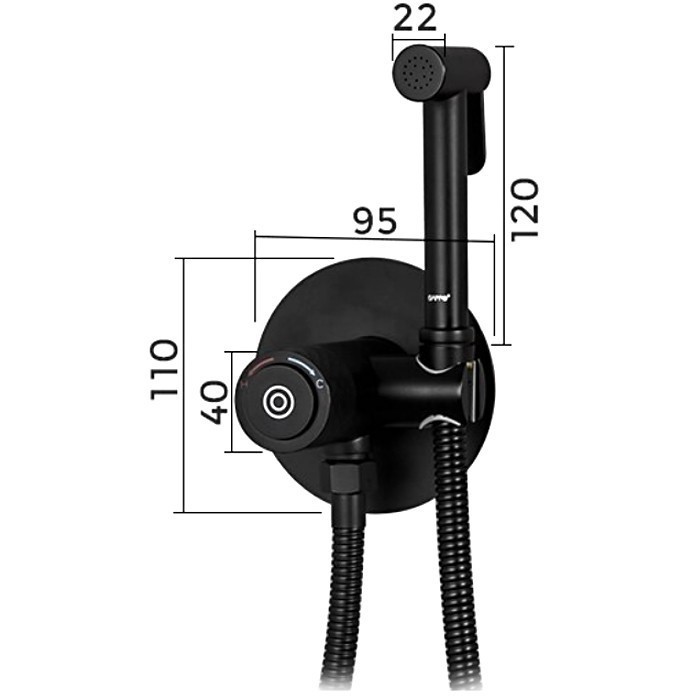 Приобрести gappo смеситель с гигиеническим душем g7288-6, черный матовый 30096