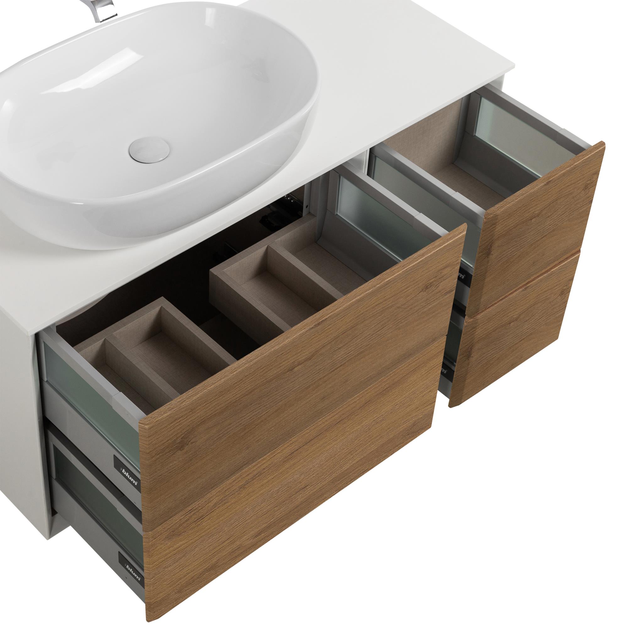 Приобрести cezares тумба со столешницей подвесная bellagio 106 см rovere tabacco, дерево 54716