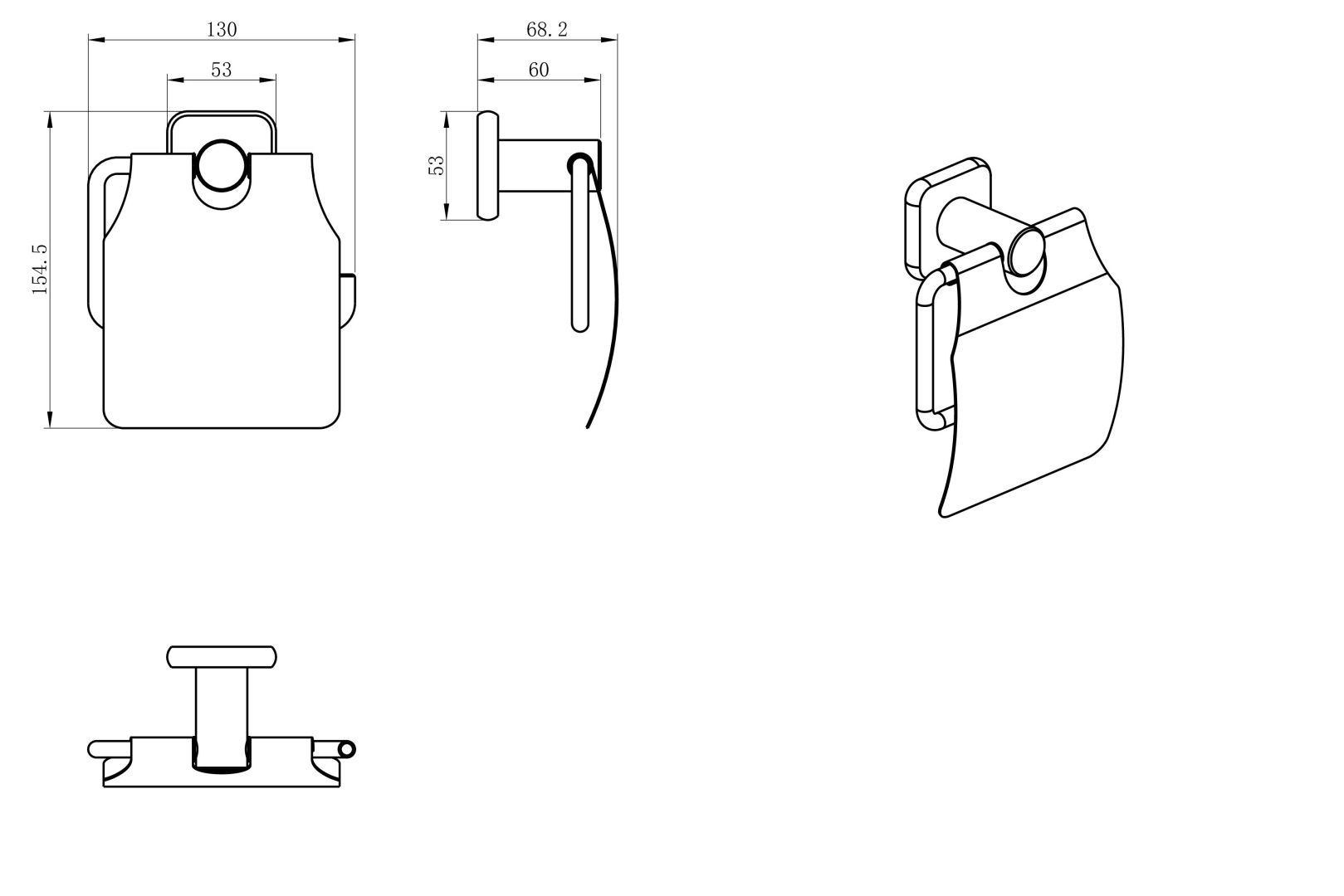 Приобрести держатель для туалетной бумаги с крышкой wonzon & woghand, темный графит (ww-v1802-gm)