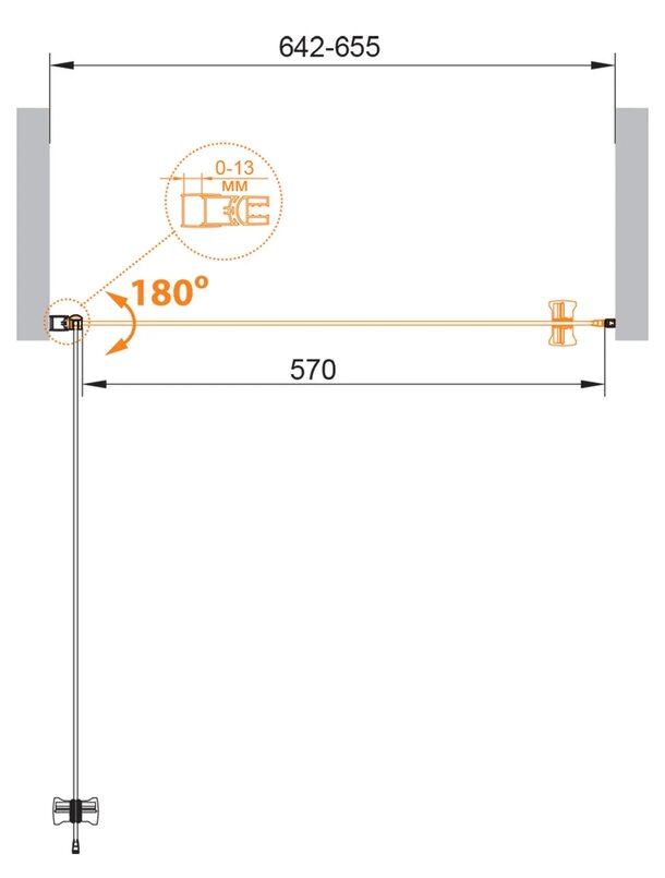 Приобрести cezares дверь душевая eco 65x190см eco-o-b-1-65-p-cr