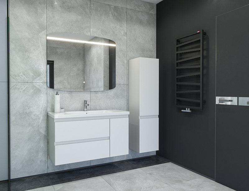 Приобрести caprigo тумба с раковиной подвесная forte 100 см, белая 36115r-sf027