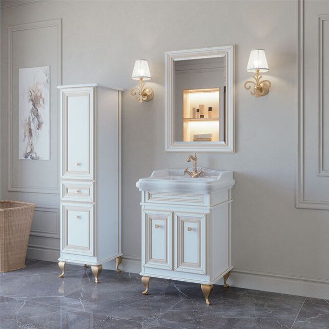 Приобрести caprigo тумба с раковиной fresco 60 см, кремовая, эмаль