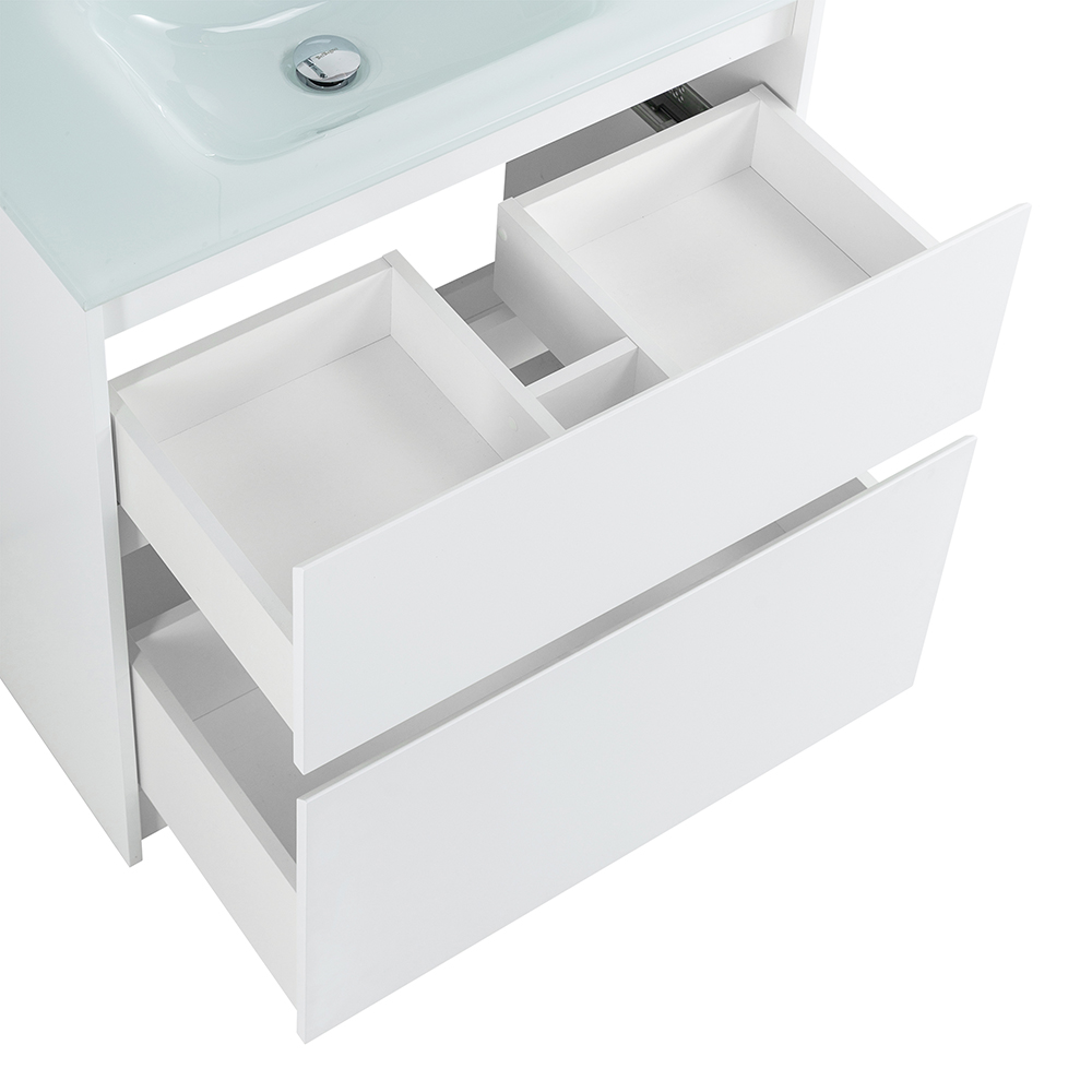 Приобрести belbagno тумба с раковиной kraft 80 см, напольная bianco opaco, стеклянная глянцевая раковина