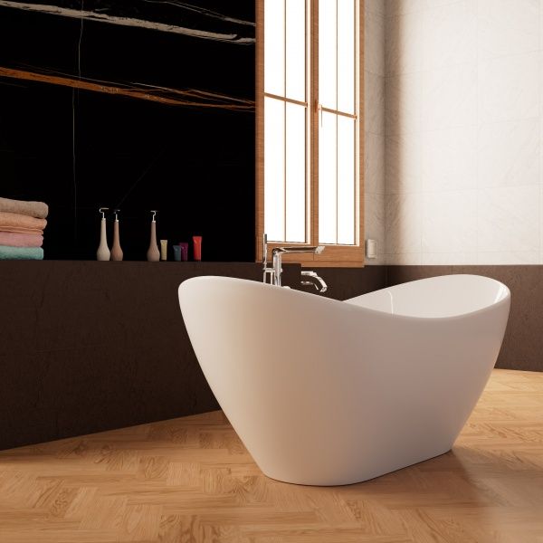 Приобрести frank акриловая ванна f6107 white,170х75 см, отдельностоящая