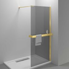Vincea Душевая перегородка Walk-In 90 см, тонированная, брашированное золото VSW-4HR900CGG