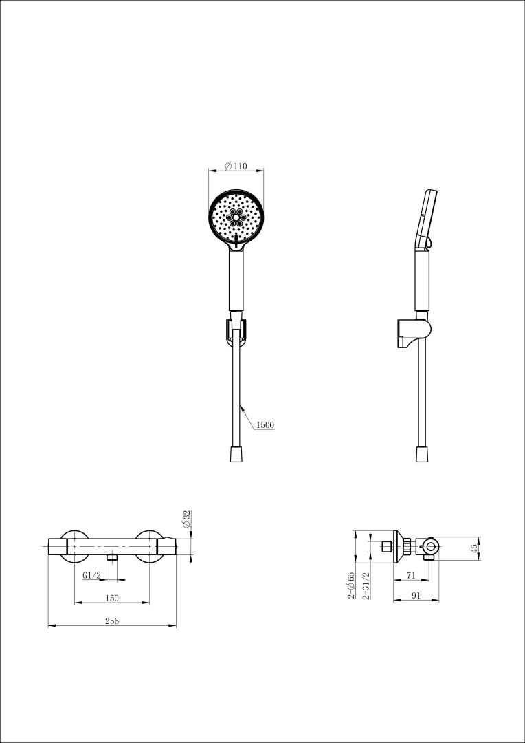 Приобрести смеситель для душа с термостатом wonzon & woghand inn 5, темный графит (ww-b2005-a-bgg)