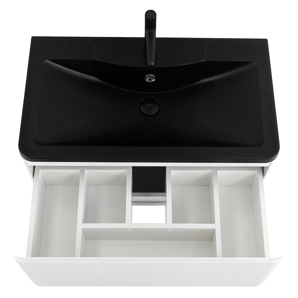 Приобрести belbagno тумба с раковиной albano 100 см, напольная bianco lucido, чёрная раковина