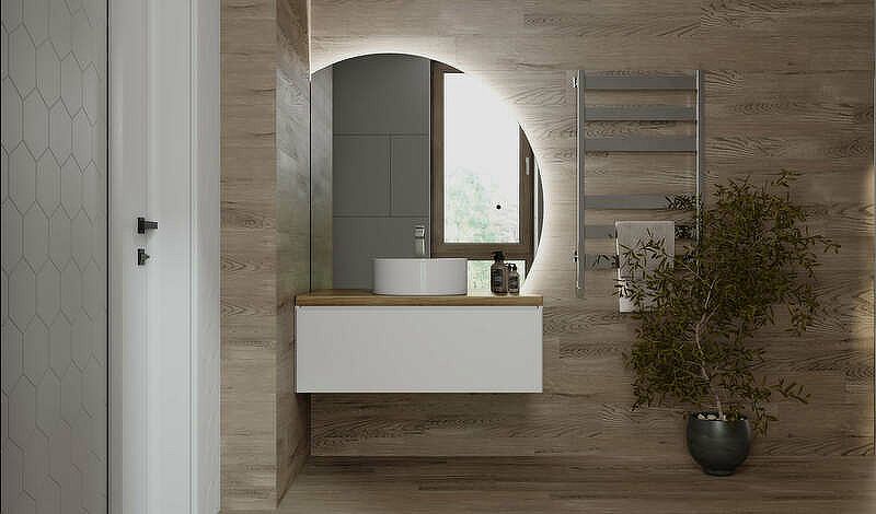 Приобрести jorno зеркало solis 106 см, с подсветкой, датчик движения, белое